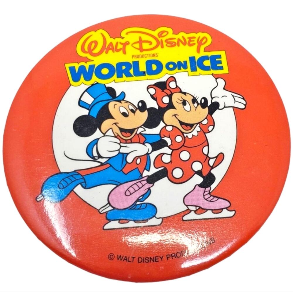 Vintage 1980s Disney Productions Minnie and Mickey Button